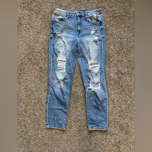 Willow and root high rise mom fit distressed jeans